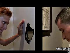 Caught real straight in gay gloryhole