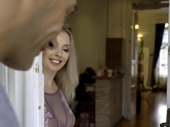 Grosser schwanz, Blondine, Schwanz, Hundestellung, Handjob, Reif, Milf, Muschi