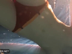 18 años, Culo, Morena, Al aire libre, Piscina, Ruso, Solo, Tetas