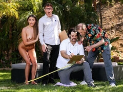 Selina Bentz feels a fat wiener deep in her wet trimmed pussy