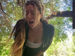 A Walk In The Woods Never Felt So Good! Public Orgasm Almost Caught!
