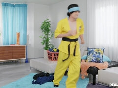 Ninja Humper - big ass Latina mom Luna Star fucked in reaped jeans doggystyle