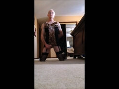 デカチン, チン, エロティック, 眼鏡, ヒール, 自家製, オナニー, 一人