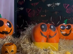 Teen Gets Double Creampie In Pumpkin Patch!