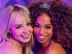 茶髪の, 黒人, 指いじり, キス, レズビアン, なめる, オマンコ, ティーン