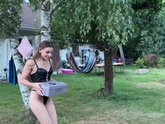 Chica, Mamada, Pareja, Hembra, Tetas naturales, Al aire libre, Chorro, Apretado