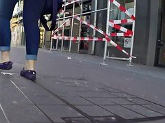 フェティッシュ, 足フェチ, 淫乱熟女, 公共, のぞき