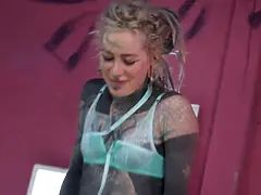 Behind the vignettes with heavily tattooed thin lady anuskatzz