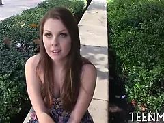 Cash for legal age teenager cali hayes in exchange for blowjob