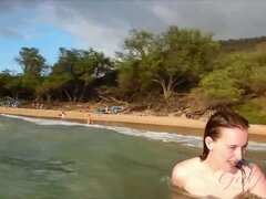 Plage, Doigter, Hd, Nue, De plein air, Pisser, Douche, Nénés