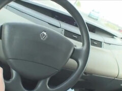 Concealed Car Sex on a way to the airport - oral sex and cowgirl style fucking