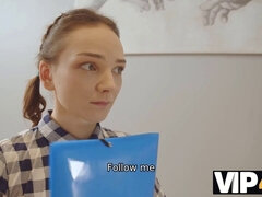 Olivia Taylor, Milana Taylor, and Katie West have a steamy office lunch break with some dildo and pussy licking action!