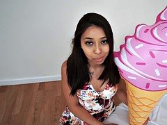 Amateur, Queue, Fille latino, Petite femme