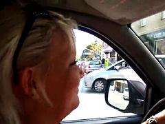 Gina drives car with great Long Nails