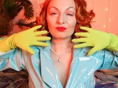 Fingern, Handschuhe, Latex, Masturbation, Orgasmus, Muschi, Rotschopf