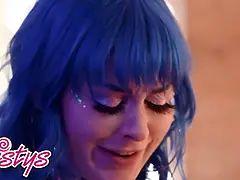 デカパイ, Hd, 異人種間, レズビアン, なめる, オマンコ