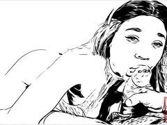 Grote kont, Zwart, Pijpbeurt, Diep in de keel, Zwart, Hd, Gezichtspunt, Slikken