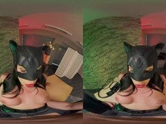 Clea Gaultier as Catwoman gets dominated alongside her mistress in a wild enslaved adventure