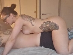 Leie, Füsse, Brille, Massage, Tätowierung, Ehefrau