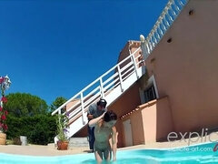 Amateur, Morena, Europeo, Penetracion con dedos, Francés, Piscina, Adolescente, Juguetes
