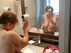 最高, デカ尻, 自家製, 熟年, 母, のぞき