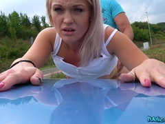 お尻, ブロンド, カワイイ, チン, 露出狂, 軟体, 公共, オマンコ