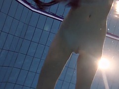 Rubia, Fetiche, Novia, Desnudo, Piscina, Público, Ruso, Solo