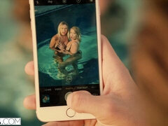 ブロンド, フェラチオ, チン, バック, 女 人男 人, 淫乱熟女, 三人, オッパイの