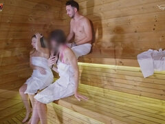 Blasen, Spermaladung, Fetisch, Flashen, Wichsen, Masturbation, Öffentlich, Sauna