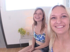 Mia Collins & Victoria Brooks take turns on Scott Hancock in hot girl-on-girl action