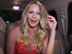 Blonde College Chick Goes Wild - Lilly Sapphire enjoys her car sex adventure