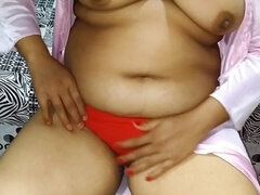 Hairy Chinese single mom Sunita indulges in solo masturbation