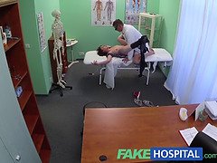 Sexy Brunette learns the hard way about cures with a hard cock in her fakehospital POV
