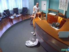 Leie, Arschlecken, Arzt, Hundestellung, Fingern, Krankenschwester, Büro, Spanner