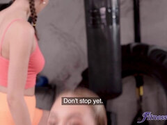 Three Way Teen Lesbian Tongue Workout