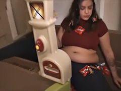 KATHY STAMPED HER FAT ASS IN THE PLAYHOUSE AFTER EATING CANDIES
