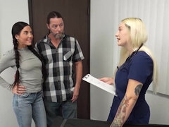 Brunette, Creampie, Cuckold, Cumshot, Doctor, Hardcore, Threesome