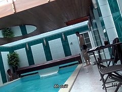 Naughty Czech teen gets paid for a private poolside adventure