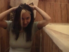 18 ans, Brunette brune, Femelle, Hd, Fait maison, Masturbation, Seins naturels, Pov