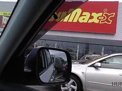 Hot redhead teen gets naughty in car POV with her BF