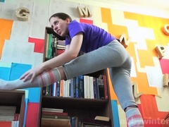 Leie, Braunhaarige, Behaart, Einschiebung, Orgasmus, Muschi, Socken, Spanisch