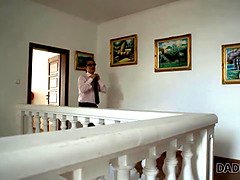 ベッドルーム, ブロンド, フェラチオ, 爸, Hd, なめる, オマンコ, ティーン