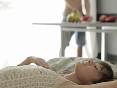 A dude takes care of his hot young woman with his large pecker