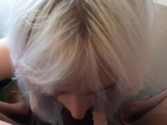 POV blowjob from young blonde Annie Archer and creampie