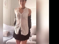 Incroyable, Brunette brune, Doigter, Culottes ou slips, Maigrichonne, Solo, Dénudage, Adolescente