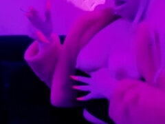 素人, デカ尻, ブロンド, ブーツ, 女, フェティッシュ, ゴム, 喫煙
