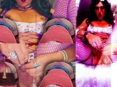 Enthousiasteling, Anaal, Grote kont, Man die toekijkt, Hakken, Ladyboy, Ondergoed, Shemale