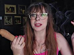 Consolador, Hablar sucio, Fetiche, Divertido, Hd, Pelirrojo, Fumando, Solo