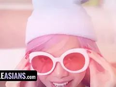Asiatique, Sucer une bite, Tir de sperme, Gorge profonde, Jeux, Interracial, Chatte, Criant