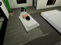 Petite whore gets her pussy fucked by stepbrother in shower - Roblox Brookhaven